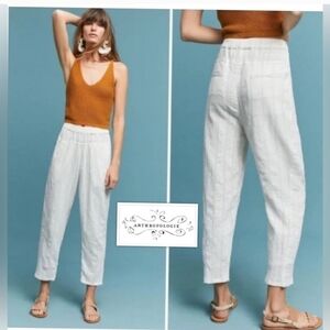 Anthropologie HeiHei Ivory And Gold Pants NWT